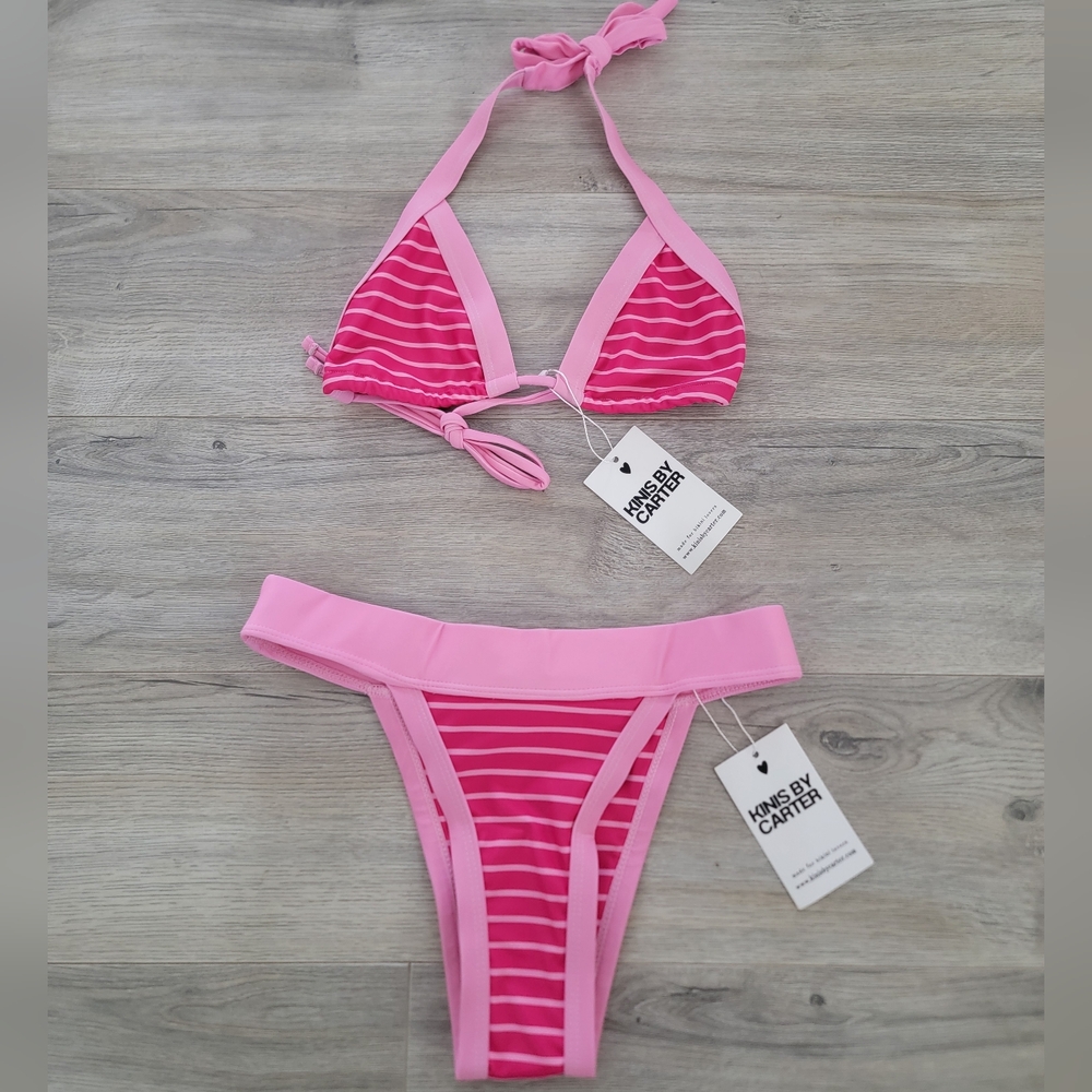 Kinis By Carter Raspberry Creme Bikini Set - Picture 5 of 8